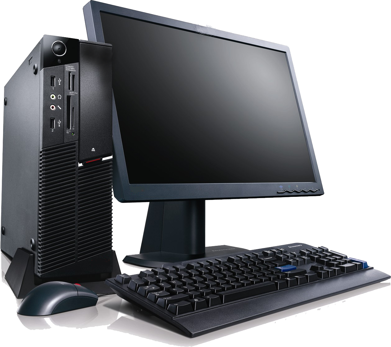 A PC with a monitor and a mouse